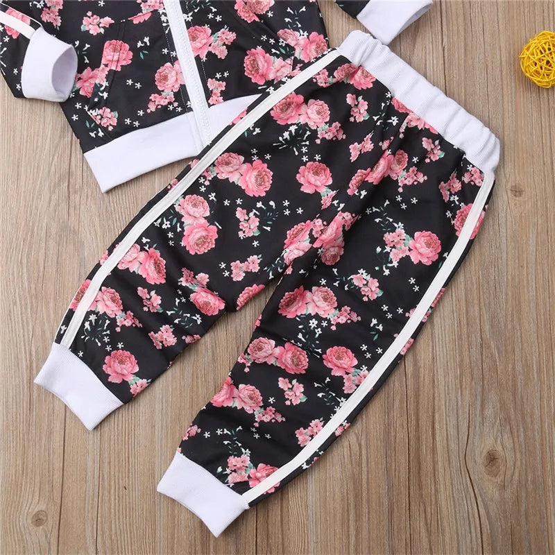 Floral Print Long Sleeve Tracksuit