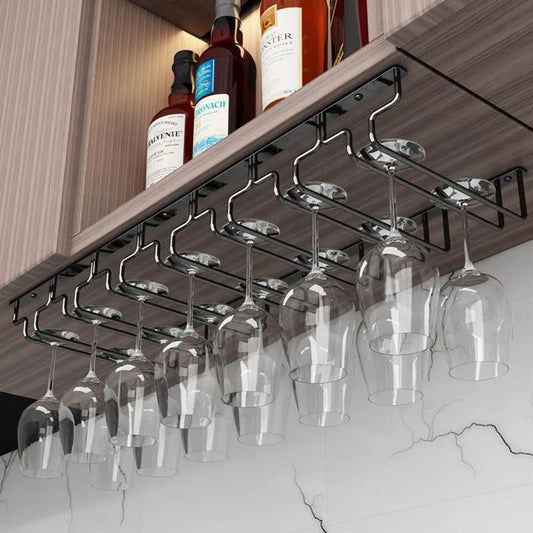 Shelf Mount Wine Glass Holder Hanging Rack