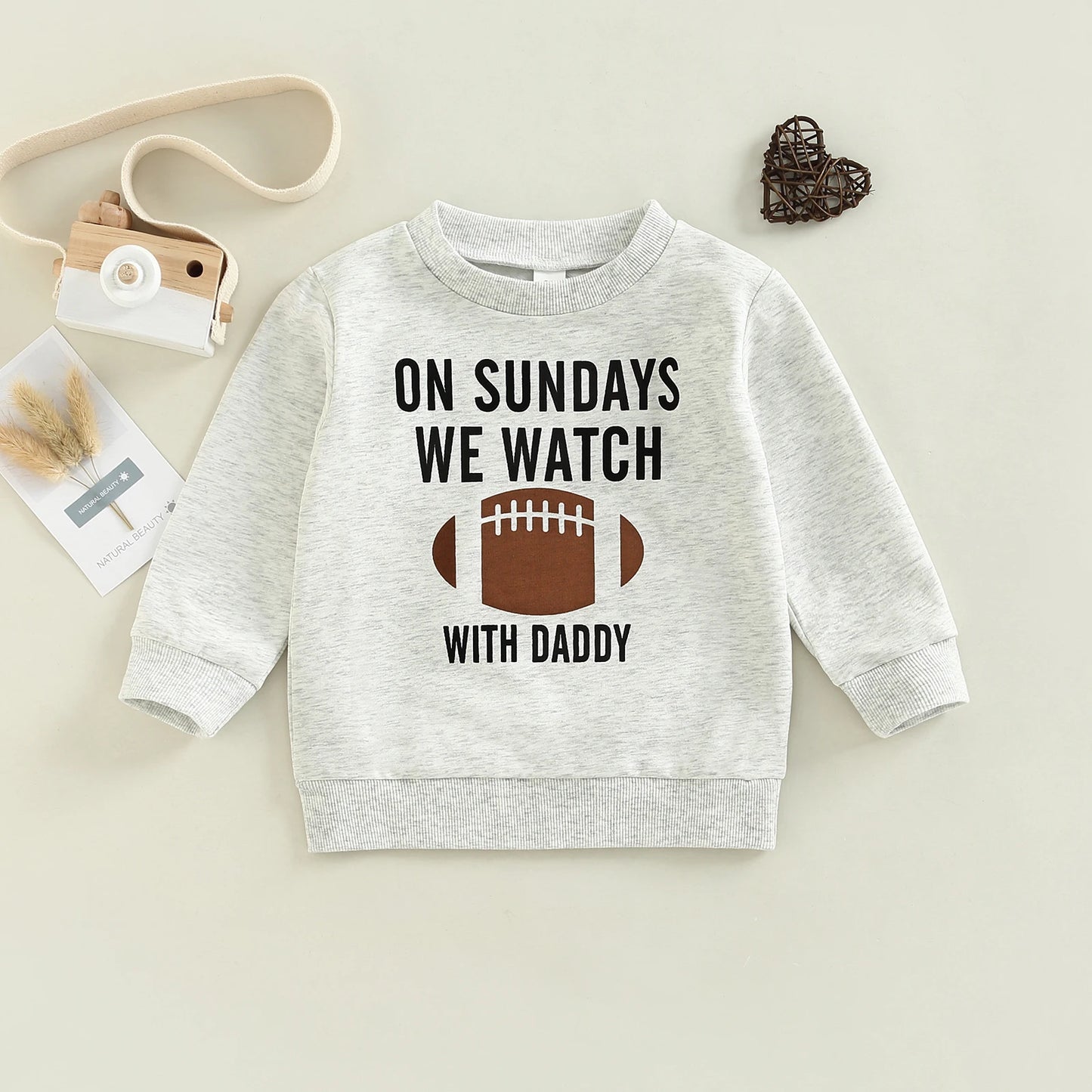 Football Season Print Sweatshirt - 0-6 Years,Toddler