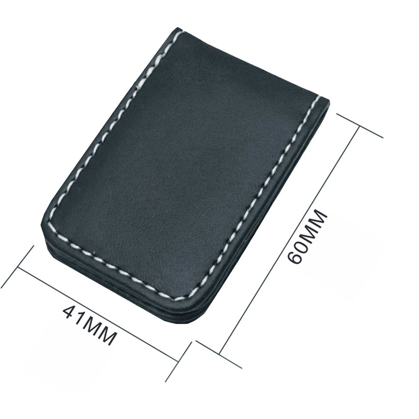 Faux Leather Minimalist Wallet - Magnetic Money Clip