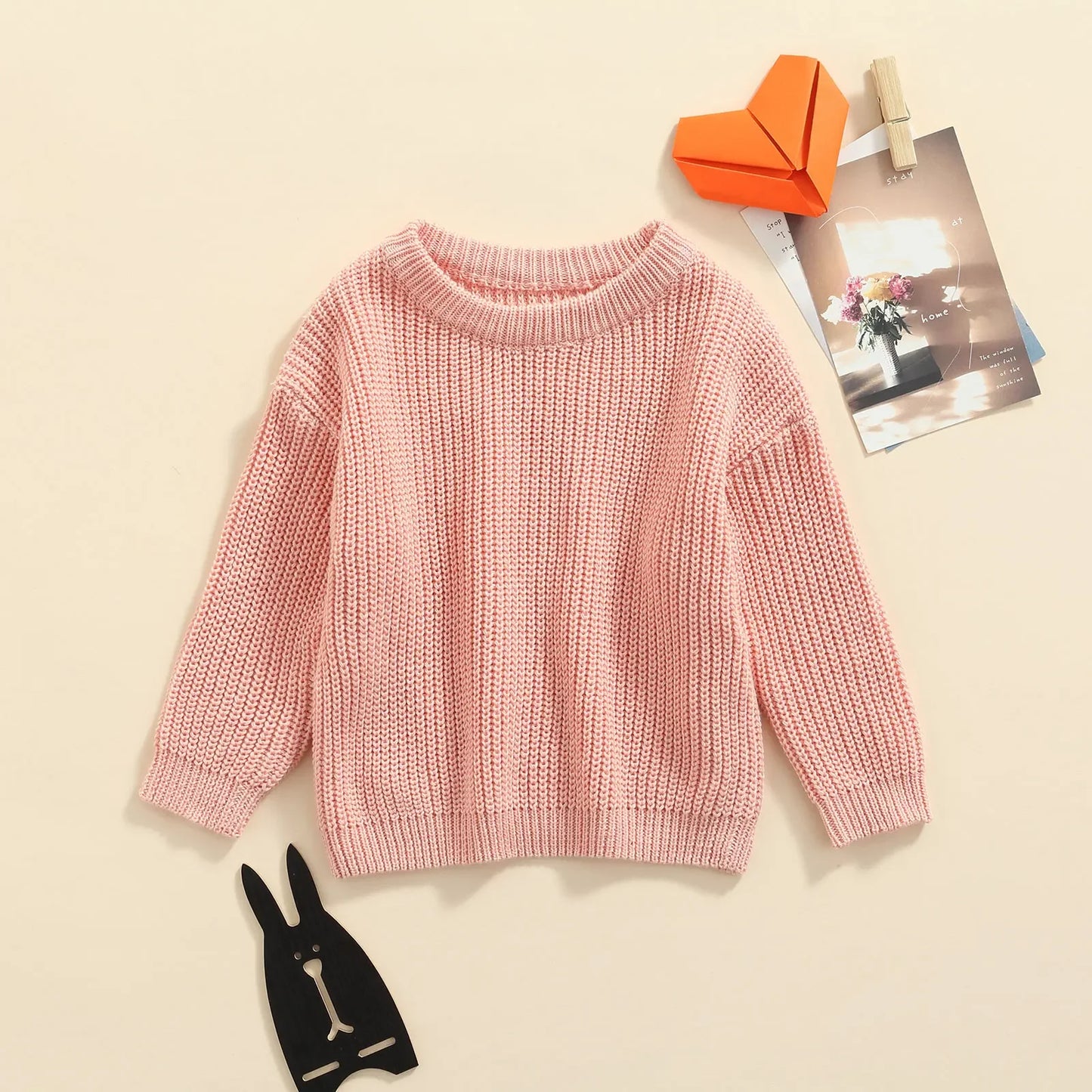 Knit Sweater Long Sleeve Cotton Pullover