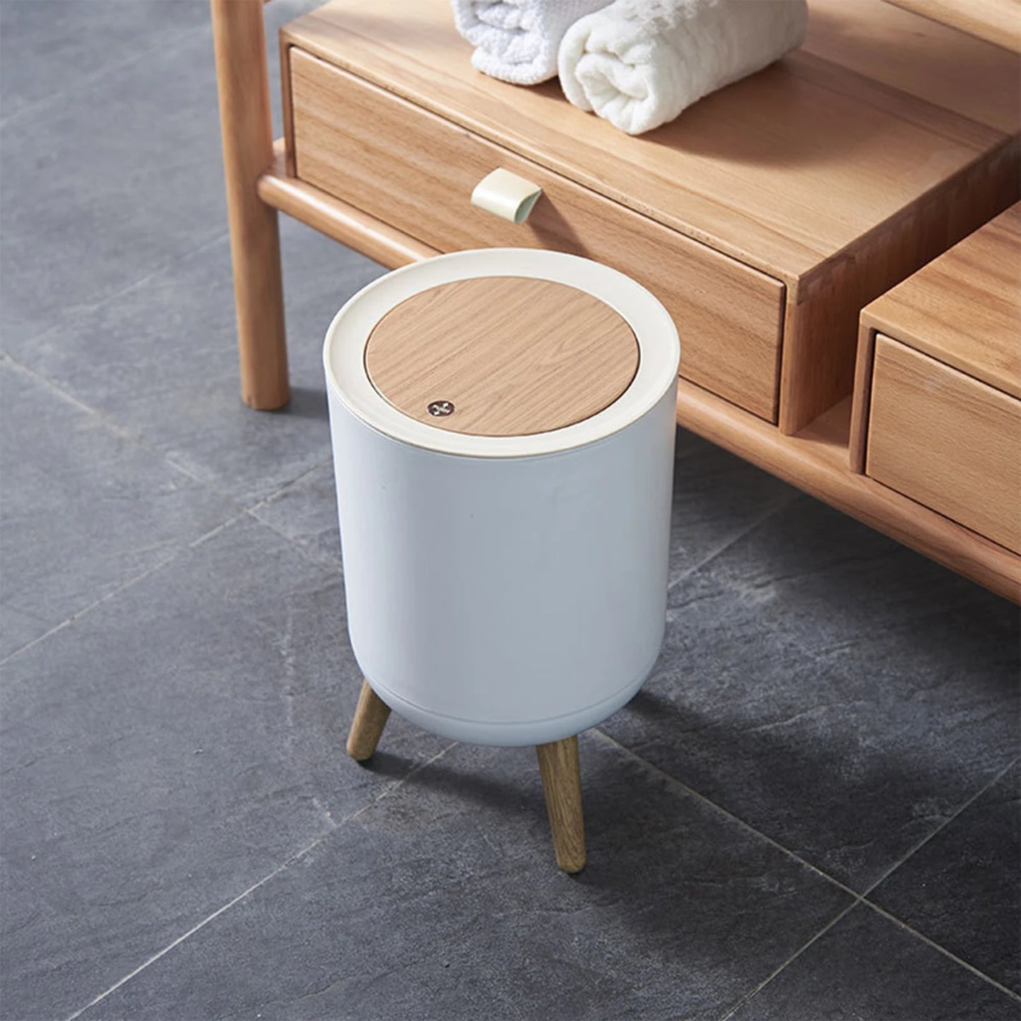 Trash Can with Lid & Stand