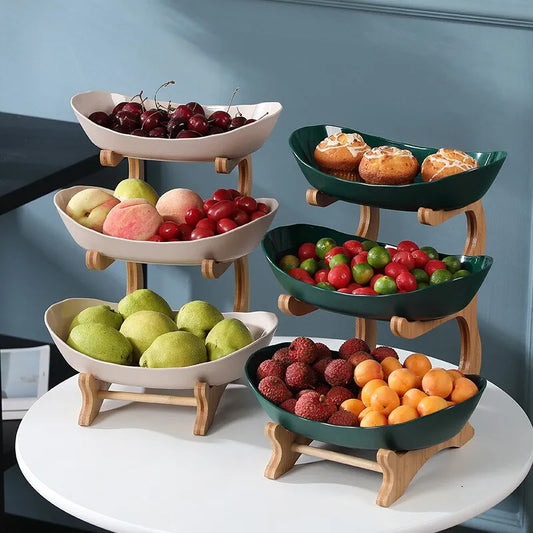 Wooden Fruit Bowl with Floors Trays