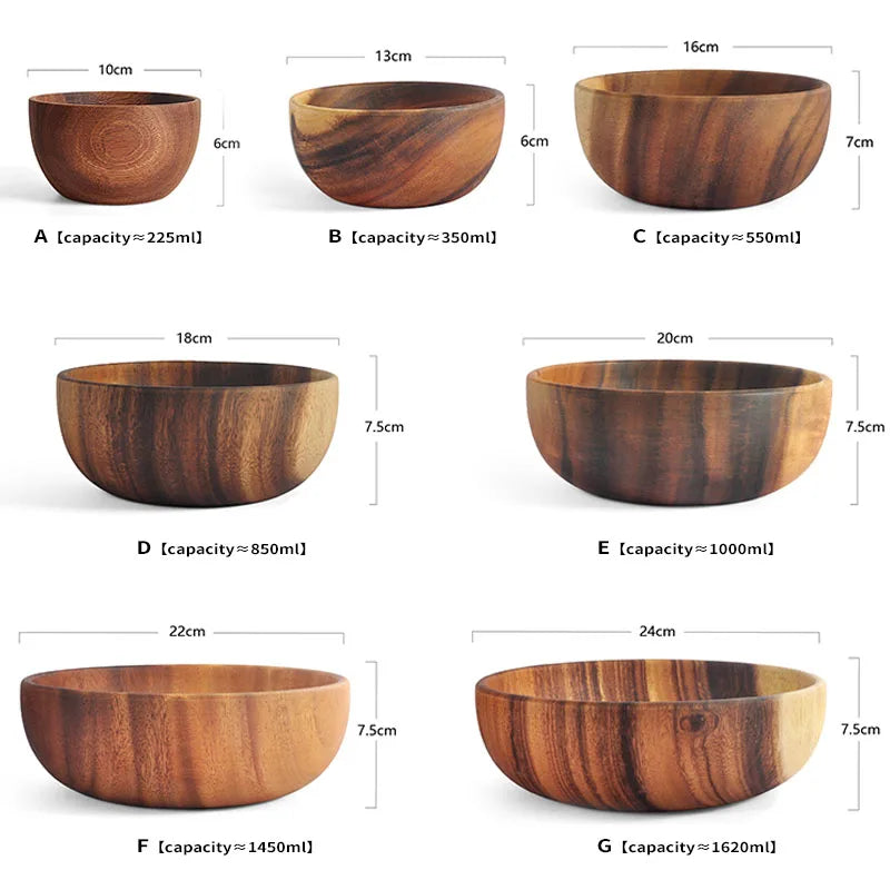 Wooden Kitchen Bowl - Round