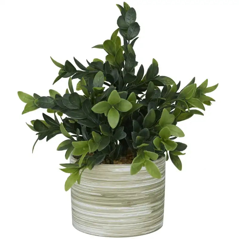 11" Faux Eucalyptus Plant in Porcelain Pot