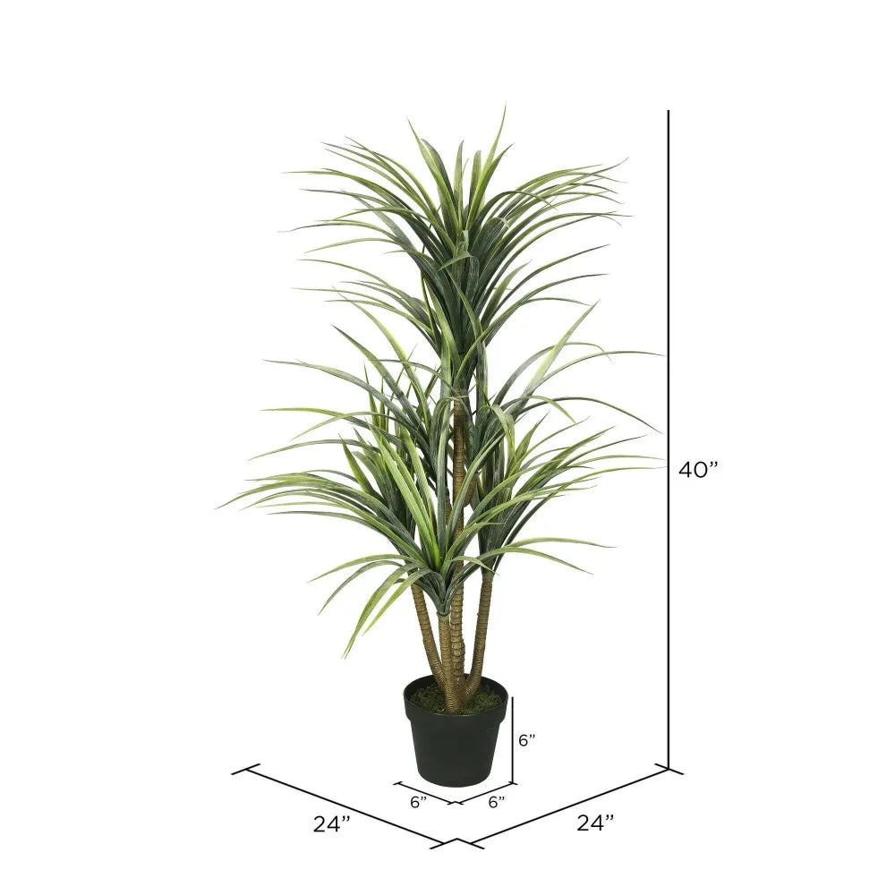 40" Faux Green Yucca Tree in Planters Pot